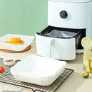 100pcs Air Fryer Paper Liner Mat Steamer Oven Baking Paper Tray (B White)
