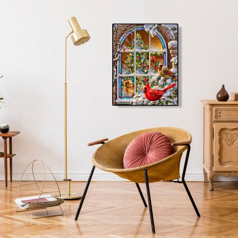 DIY Oil Painting By Numbers Kits Christmas Windows Xmas Party Home Decoration