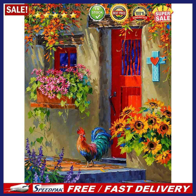 Backyard Flower Oil Paint By Numbers DIY Wall Art Craft Coloring Drawing fo