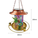 Metal Bird Feeders Outdoor Hanging Solar Lawn Lantern Light Garden Decor