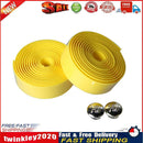 2PCS Cycling Road Bike Sports Cork Handlebar Tape+ 2 Bar plug yellow Newly