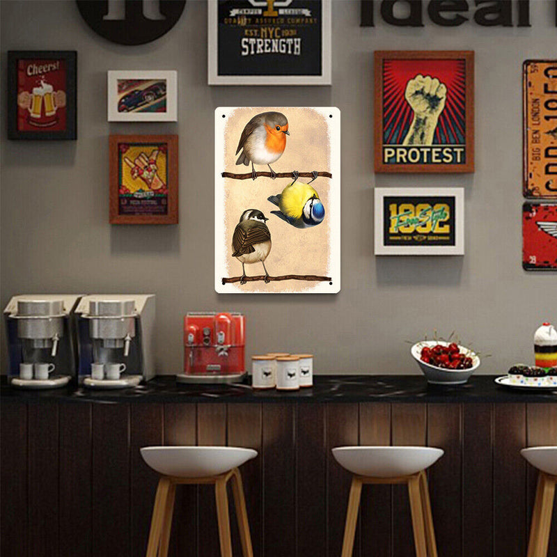 Branch Birds Metal Plate Tin Sign Plate for Bar Pub Club Cafe Craft Accessories