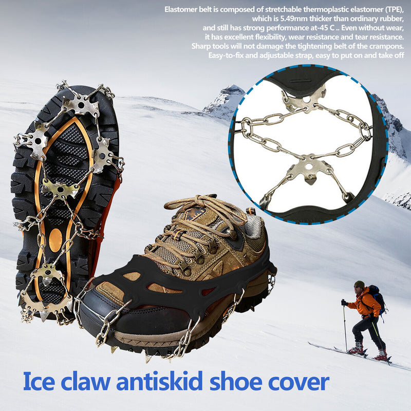 19 Teeth Spikes Cleats, Anti Brief Walk Traction Ice Cleats for Fishing Walking