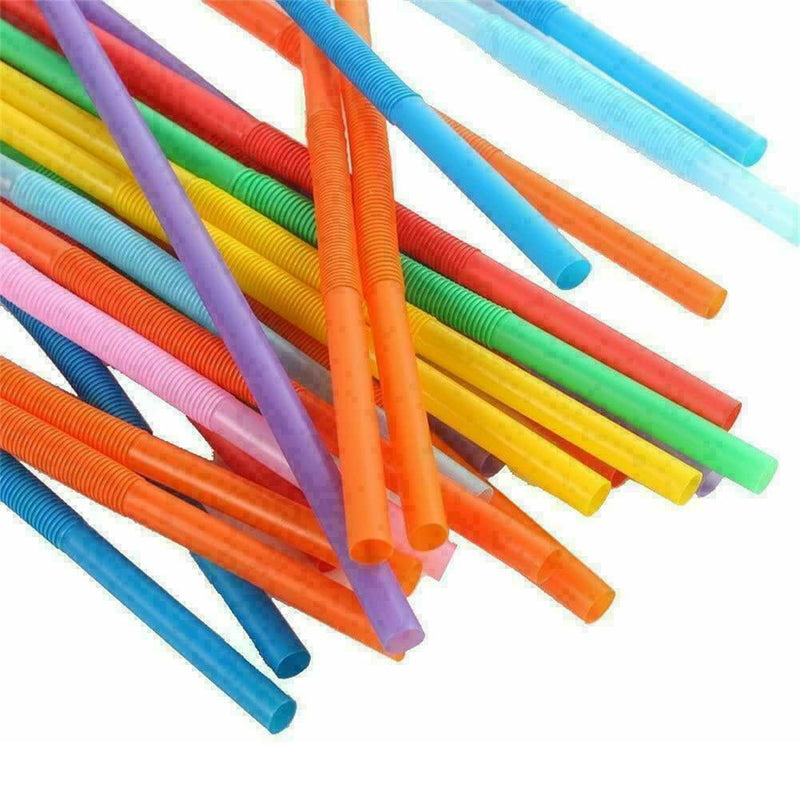 100 Pieces Colorful Jumbo Straws Straw Milkshake Smoothie Drinks N4J4 C2V4
