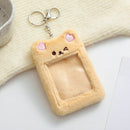 Cute Plush Idol Photocard Holder Credit Bank Card Purse Women Keychain Pend