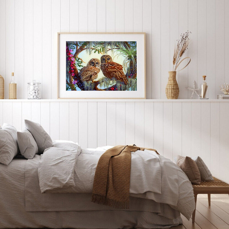 DIY Digital Picture Kit Owls Frameless Oil Painting By Number Handicraft Gifts