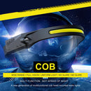 2x COB LED Headlamp Sensor Headlight Flashlight Rechargeable Outdoor Work Light
