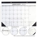 2022 Desk Calendar 18 Monthly Hanging / Desktop Blotter (2 Black Classic)