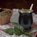 Double Wall Gourd Tea Cup 8oz Stainless Steel Yerba Mate Tea Cup (Black) Newly