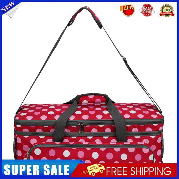 #A Yarn Storage Bag Red Polka Dot Print Wool Knitting Sewing Tool Travel Organiz