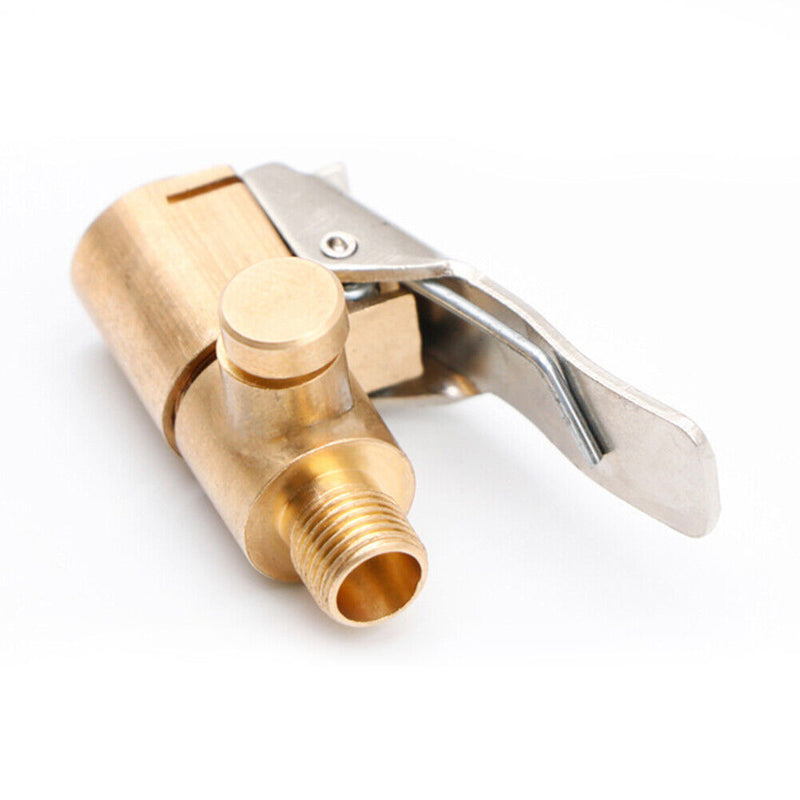Car Pump Valve Clip Adapter Male-thread Brass Auto Tire Supplies (Deflated)