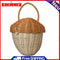 Handmade Rattan Mushroom Basketball Handbag Woven Kids Organizer Desktop Decorations