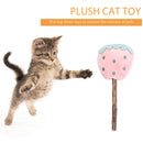 Pet Cat Plush Teething Toys Catnip Lollipop Pet Molar Sticks (Strawberry)