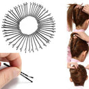 60Pcs Black Waved Grip Fashion Women Hair Barrette Clip Bobby Pin Hairpin