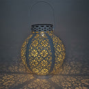 Creative Solar LED Iron Art Lantern Light Garden Yard Lighting Projector Lamp