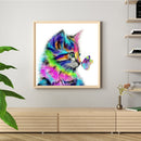 5D Kit Rhinestone Pictures DIY Colorful Cat Full Square Drill Diamond Paintin