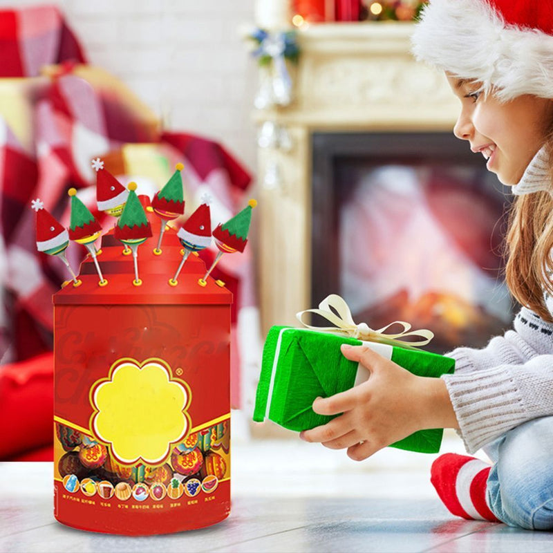 Decoration Xmas Decor Santa Claus Hat Lollipop Top Topper Cover Elf Hat