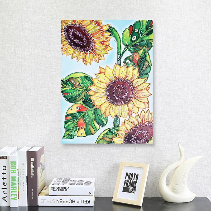 5D DIY Special Shaped Diamond Painting Cross Stitch Kit (D1022 Sunflower)