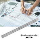Stainless Steel Metal Straight Ruler Double Sided Measuring Tool (400mm) Newly