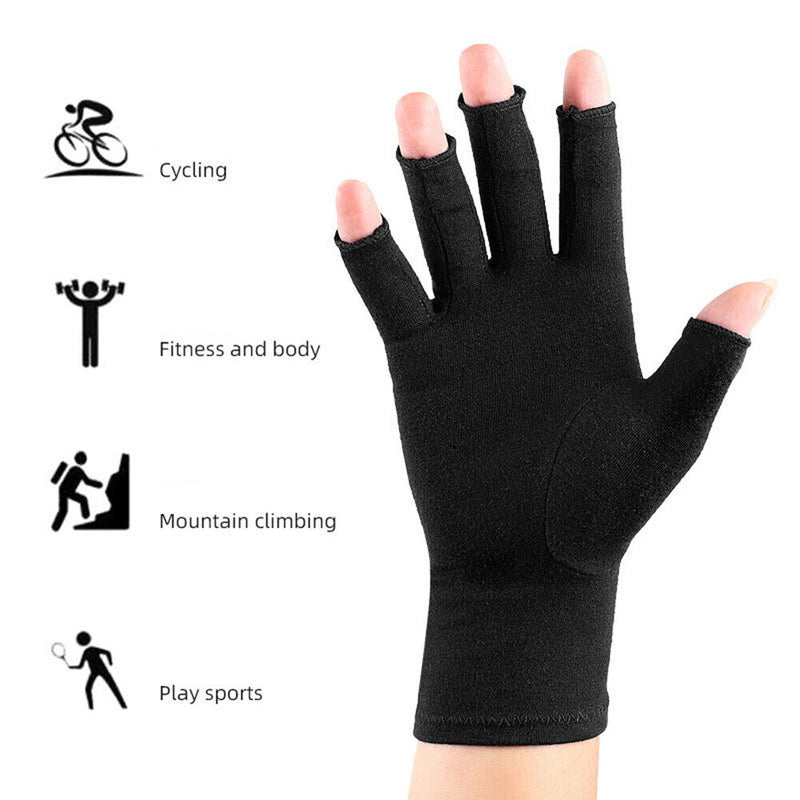 Arthritis Therapy Compression Gloves Ache Joint Relief Mittens (Black M) Newly
