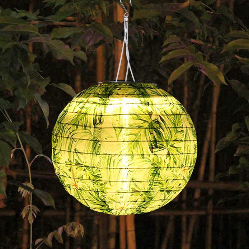 2*8inch LED Solar Lantern Waterproof Pendant for Decoration (Large Leaf C)