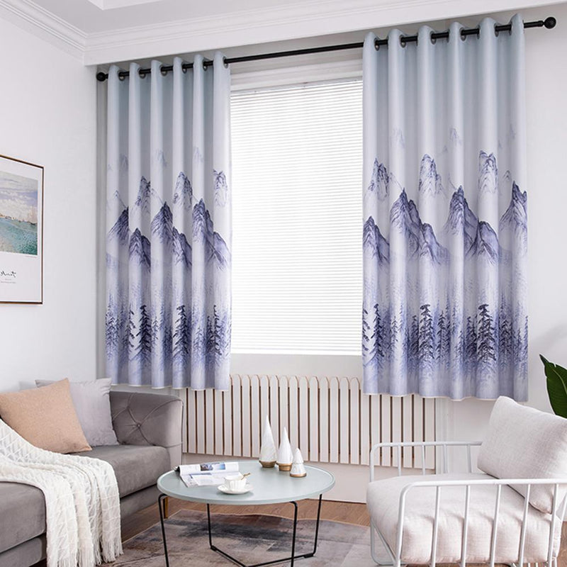 Polyester Landscape Printing Living Room Window Blinds Bedroom Blackout Curta