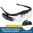 Glasses Magnifier Illuminated Magnifier USB Rechargeable Magnifying Glasses