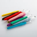11PCS Aluminum Crochet Hooks Knitting Needles Multi Color Comfort Ergonomic Gri