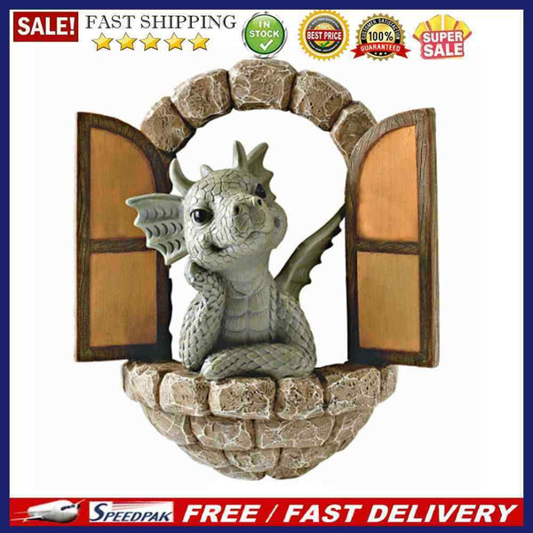 Dinosaur Climbing Windows (A)*1  Dragon Opening Door Statue (B)*1