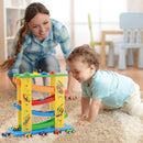Wooden Children Interesting Three-in-one Track Car Glider Inertia Puzzle To