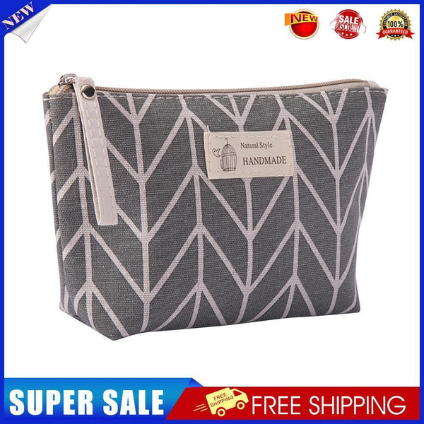 3pcs Printed Cosmetic Bag Canvas Purse Zip Makeup Wash Storage Pouch