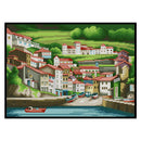 14CT Full Cross Stitch Seaside Town DIY Printed Wall Art Crafts Home Decorations