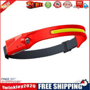 COB LED Headlamp Sensor Headlight Rechargeable Outdoor Work Light (Red)