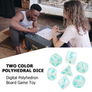 7pcs Multifaceted Dice Set Color-Changing D4 D6 D8 D10 D12 D20 TRPG (Blue) Newly