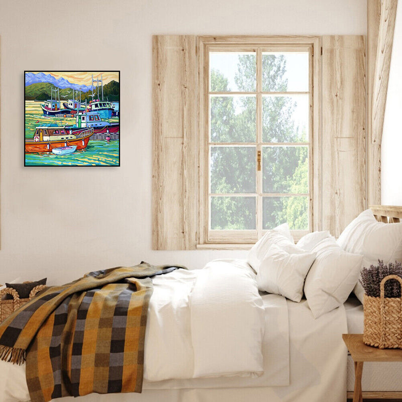 DIY Ship Pattern Oil Paint by Numbers Hand Painted Acrylic Picture Home Decor