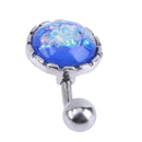 Women Trendy Stainless Steel Belly Navel Nail Punk Body Jewelry(Blue)