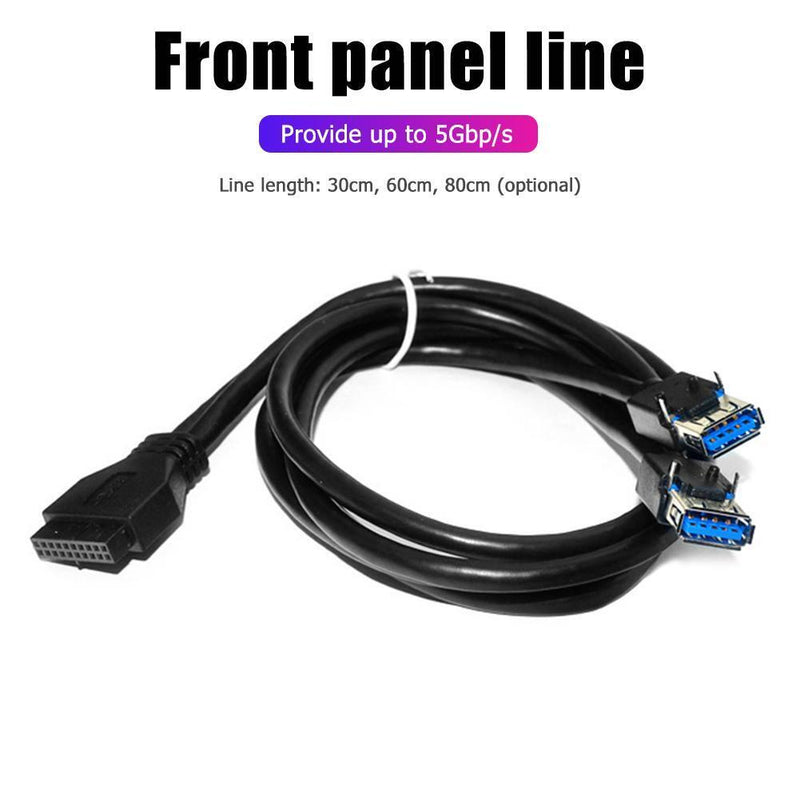 PC Case 20Pin to 2 USB 3.0 Front Panel Cable Adapter with Fixed Foot (30cm)
