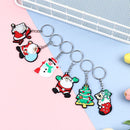 Year Soft Pvc Cartoon Keyring Hanging Pendant Key Buckle Keychain Santa Claus