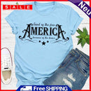 Independence Day America Tea T-Shirt (Light Blue M)