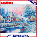 Four Seasons Frameless Picture Oil Paint By Numbers Hand Painted Picture Kit