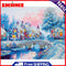 Four Seasons Frameless Picture Oil Paint By Numbers Hand Painted Picture Kit