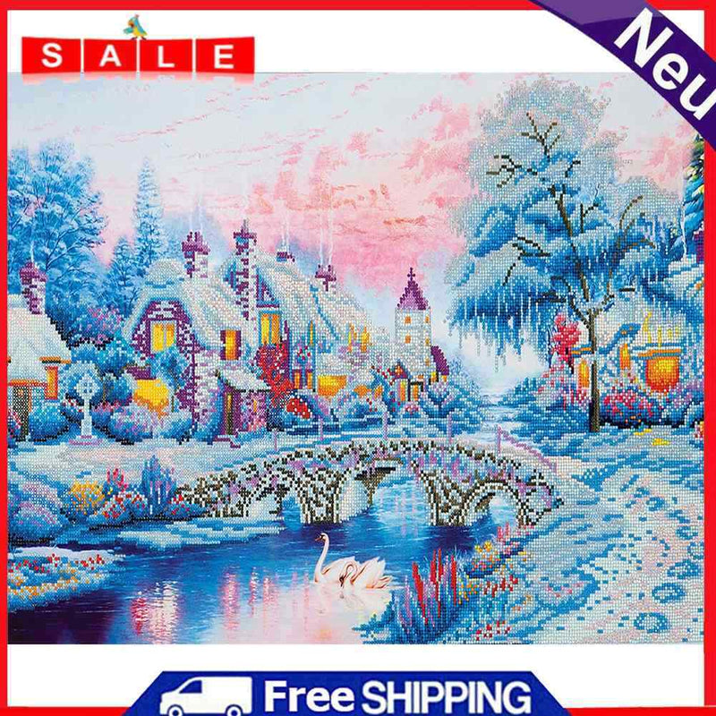 Four Seasons Frameless Picture Oil Paint By Numbers Hand Painted Picture Kit