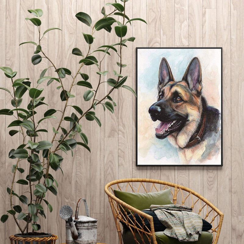 Dog Oil Paint By Numbers Kits DIY Handpainted on Canvas Wall Art Pictures