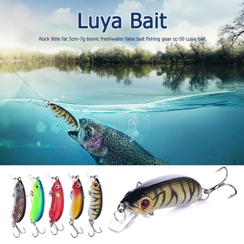 5pcs 5cm 7g Bionic Crank Fishing Lures Jig Hooks Artificial Baits Fishing Tackle