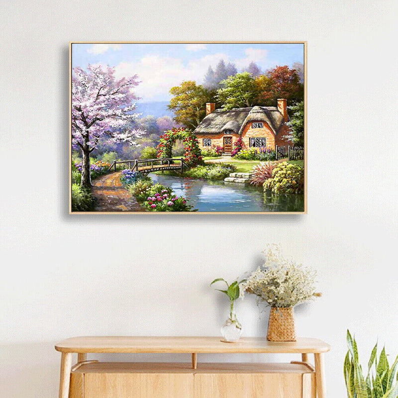 Village 5D Full Square Drill DIY Diamond Painting Scenery Rhinestone Picture Art
