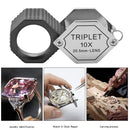 10X Jewelery Loupe Hexagonal Metal Portable Foldable Pocket Magnifier 20.5mm Len