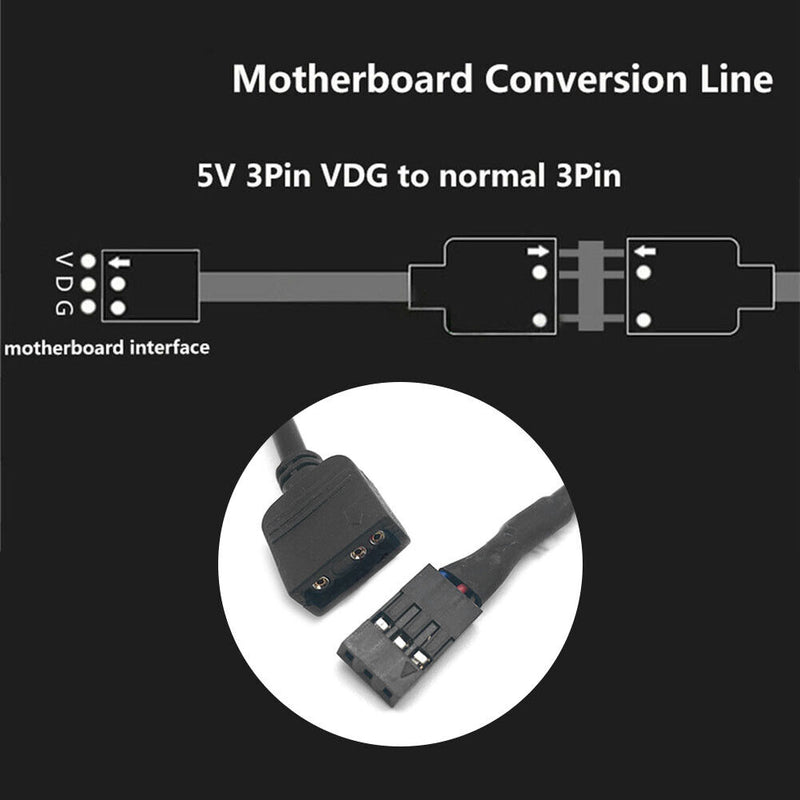 Motherboard SYNC Adapter Cable RGB 5V VDG to 3 Pin Conversion Line (30cm)