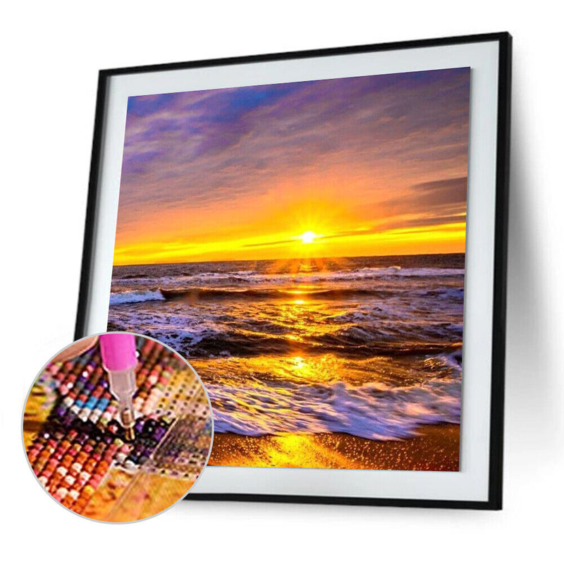 5D DIY Full Drill Diamond Painting Sunset Seaside Cross Stitch (B434)