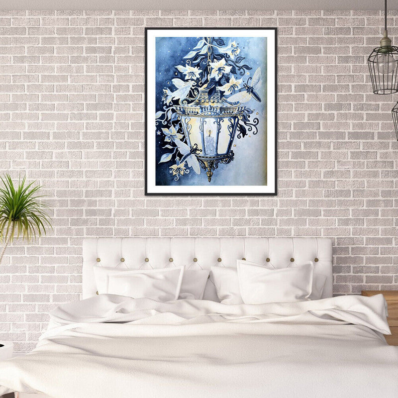 5D DIY Diamond Painting Phalaenopsis Wall Light Full Round Drill Mosaic Pictures