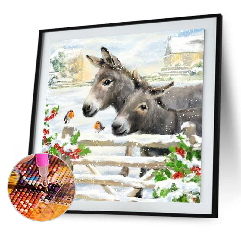 DIY Diamond Painting Donkey Full Round Drill Mosaic Art Picture Rhinestone Kits